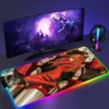 RGB Mouse Pad E Evangelion PC Gaming Accessories LED Mousepad Gamer Cabinet Carpet Keyboard Mat Computer 11 - Neon Genesis Evangelion Shop