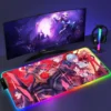 RGB Mouse Pad E Evangelion PC Gaming Accessories LED Mousepad Gamer Cabinet Carpet Keyboard Mat Computer 18 - Neon Genesis Evangelion Shop