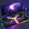 RGB Mouse Pad E Evangelion PC Gaming Accessories LED Mousepad Gamer Cabinet Carpet Keyboard Mat Computer 5 - Neon Genesis Evangelion Shop