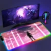 RGB Mouse Pad E Evangelion PC Gaming Accessories LED Mousepad Gamer Cabinet Carpet Keyboard Mat Computer 8 - Neon Genesis Evangelion Shop