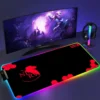 RGB Mouse Pad E Evangelion PC Gaming Accessories LED Mousepad Gamer Cabinet Carpet Keyboard Mat Computer 9 - Neon Genesis Evangelion Shop